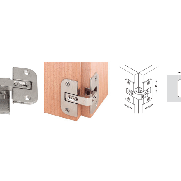 Cerniera per Angolo 150°per Spessori mm.15-24 Regolabile Nichelata | Hafele